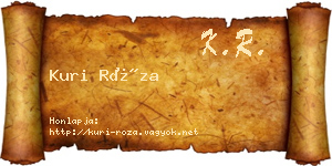Kuri Róza névjegykártya